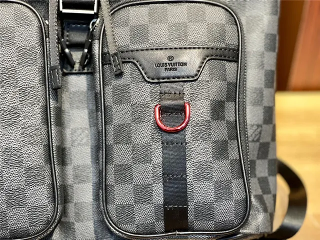 Louis Vuitton Black Gray Damier Graphite Canvas Leather Flap Casual Backpack 4