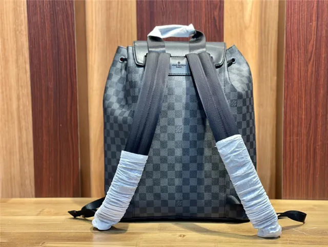 Louis Vuitton Black Gray Damier Graphite Canvas Leather Flap Casual Backpack 6