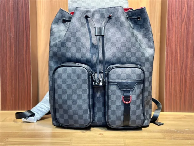 Louis Vuitton Black Gray Damier Graphite Canvas Leather Flap Casual Backpack 7