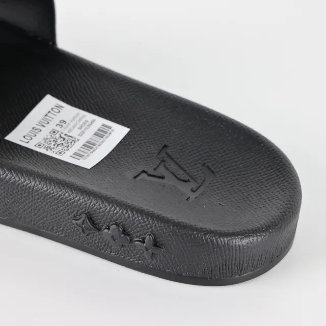 Louis Vuitton Black Gray Damier Graphite Checkerboard Strap Molded Rubber Sole Slippers 4