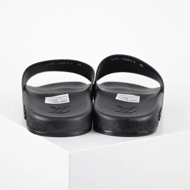 Louis Vuitton Black Gray Damier Graphite Checkerboard Strap Molded Rubber Sole Slippers 8