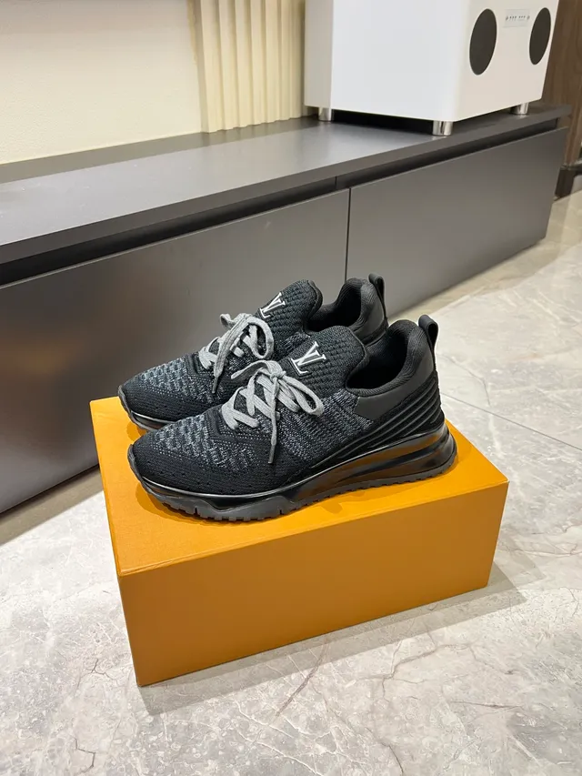 Louis Vuitton Black Gray Knit Upper Sculpted Midsole Lifestyle Sneakers 5