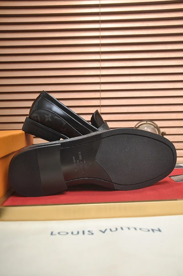 Louis Vuitton Black Monogram Canvas Patent Leather Toe Cap Loafer 3