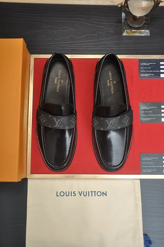Louis Vuitton Black Monogram Canvas Patent Leather Toe Cap Loafer 5