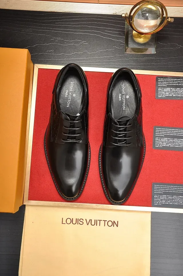 Louis Vuitton Black Monogram-Embossed Brogue Oxford Shoes 3