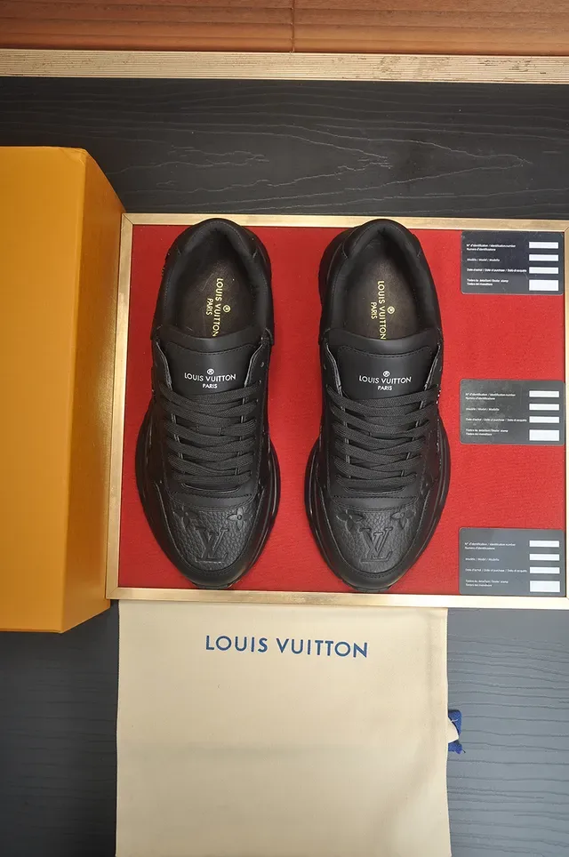 Louis Vuitton Black Monogram Leather Sculpted Chunky Sole Lifestyle Sneakers 5