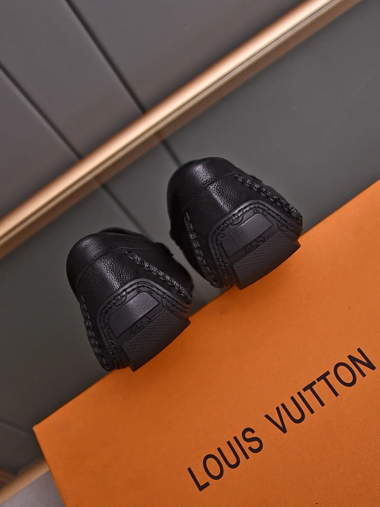 Louis Vuitton Black Pebbled Leather Buckle Loafer 2