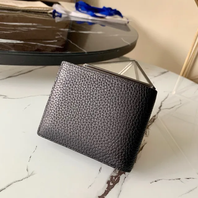 Louis Vuitton Black Pebbled Leather Embossed Monogram Short Wallet 5