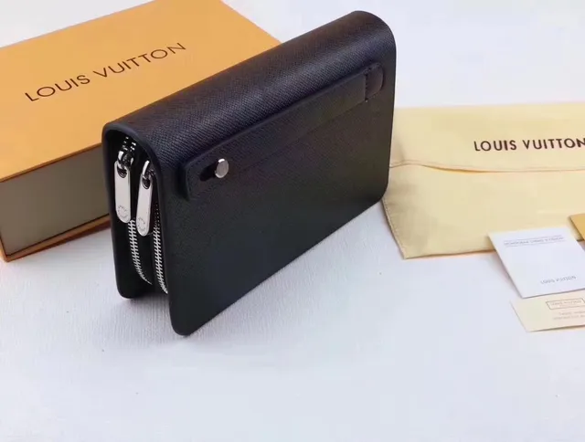 Louis Vuitton Black Textured Leather Zip-Around Long Wallet 3