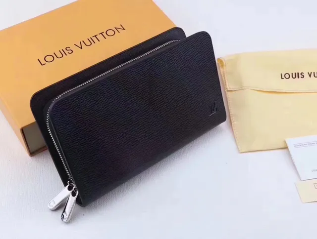 Louis Vuitton Black Textured Leather Zip-Around Long Wallet 4
