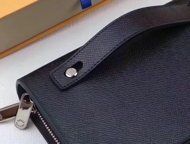 Louis Vuitton Black Textured Leather Zip-Around Long Wallet 5