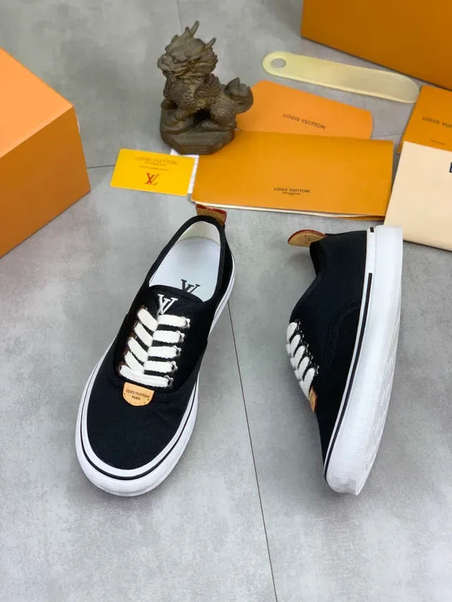 Louis Vuitton Black White Canvas Upper Rope Laces Lifestyle Sneakers 5