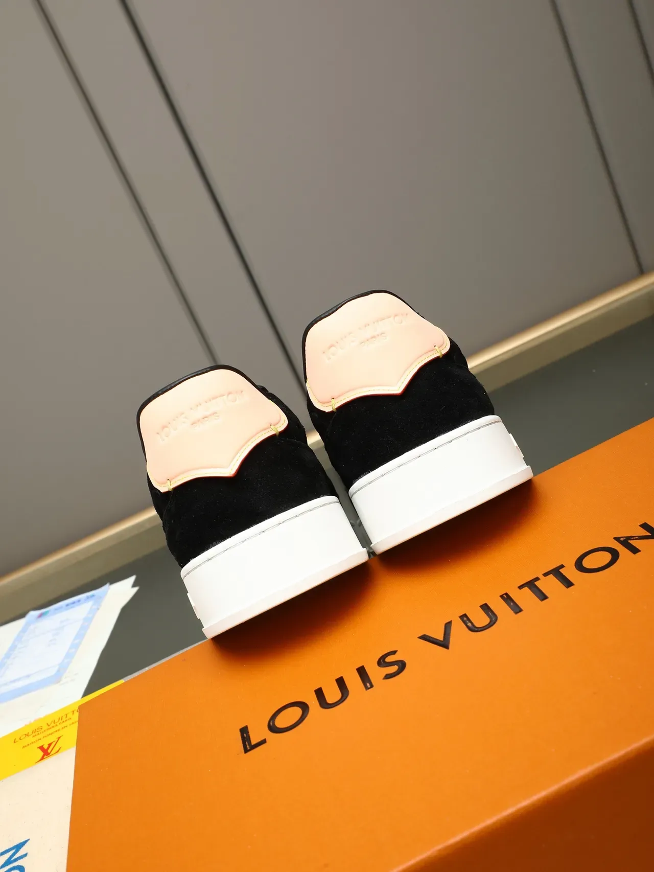 Louis Vuitton Black White Monogrammed Suede Flat Platform Sole Lifestyle Sneakers 4