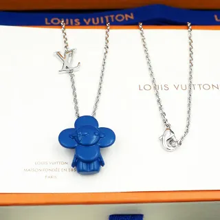 Louis Vuitton 蓝色花朵人物吊坠项链