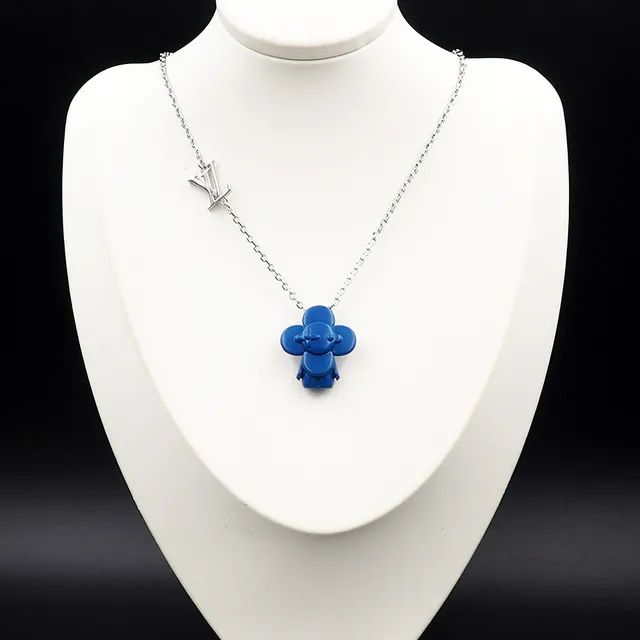 Louis Vuitton Blue Flower Character Pendant Necklace 2