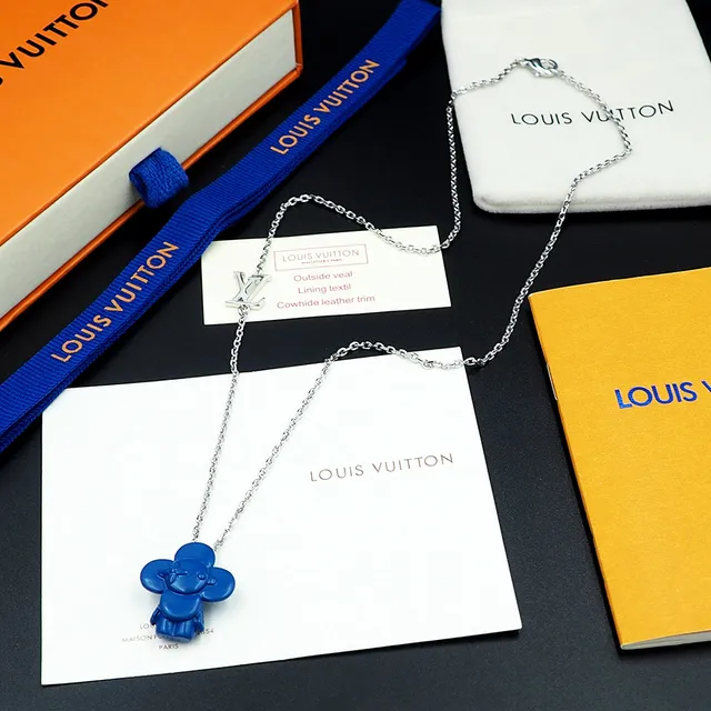 Louis Vuitton Blue Flower Character Pendant Necklace 4