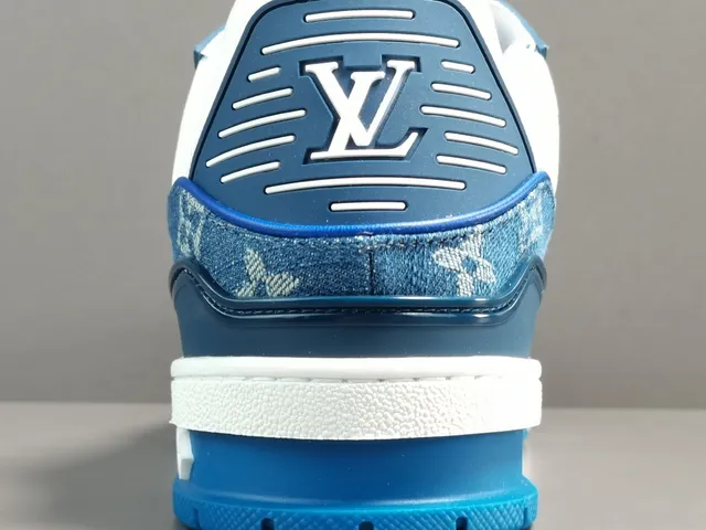 Louis Vuitton Blue White Monogram Denim Upper Leather Overlays Lifestyle Sneakers 6