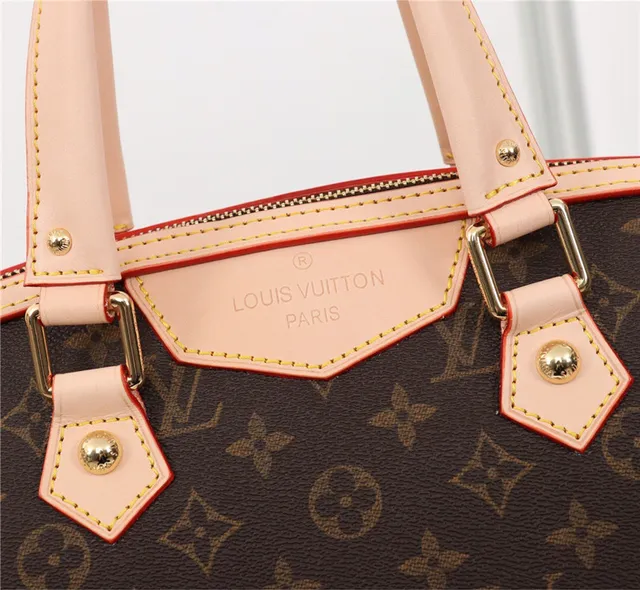 Louis Vuitton Brown Beige Monogram Canvas Light Leather Trim Boston Bag 8