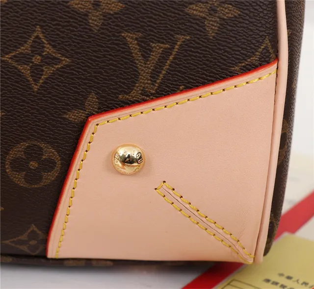 Louis Vuitton Brown Beige Monogram Canvas Light Leather Trim Boston Bag 9