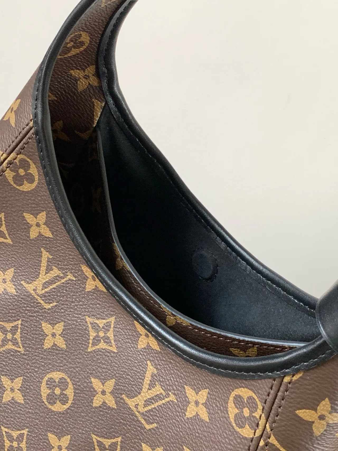 Louis Vuitton Brown Black Monogram Canvas Leather Trim Underarm Bag 3