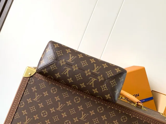 Louis Vuitton Brown Black Monogram Canvas Leather Trim Underarm Bag 5
