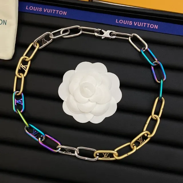 Louis Vuitton Camellia Chain Iridescent Multi-Tone Necklace 5
