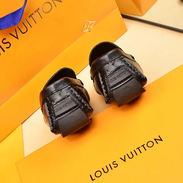 Louis Vuitton Chain Loafer Black Monogram Embossed Leather Loafers 2