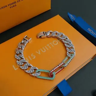 Pulsera Louis Vuitton Chain Reaction Monogram Enamel Plata