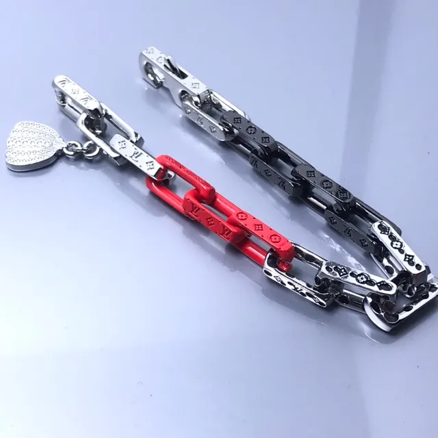 Louis Vuitton Chain Reaction Red and Silver Monogram Bracelet 2