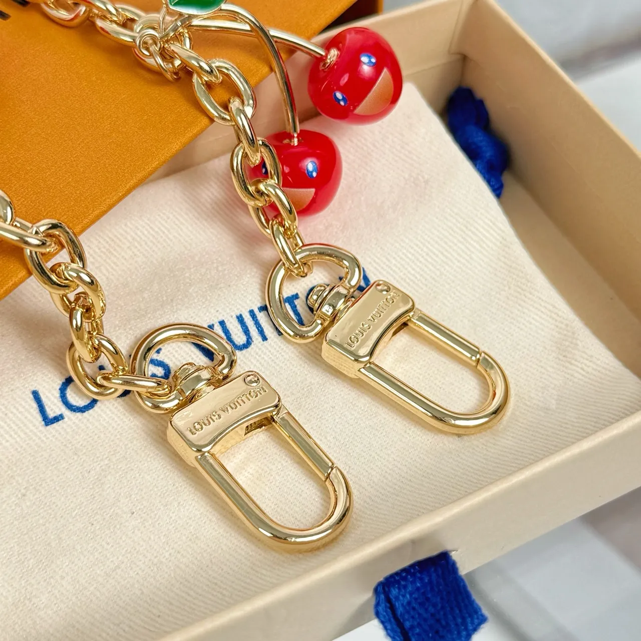 Louis Vuitton Cherry Charm Gold-Tone Chain Bracelet 3