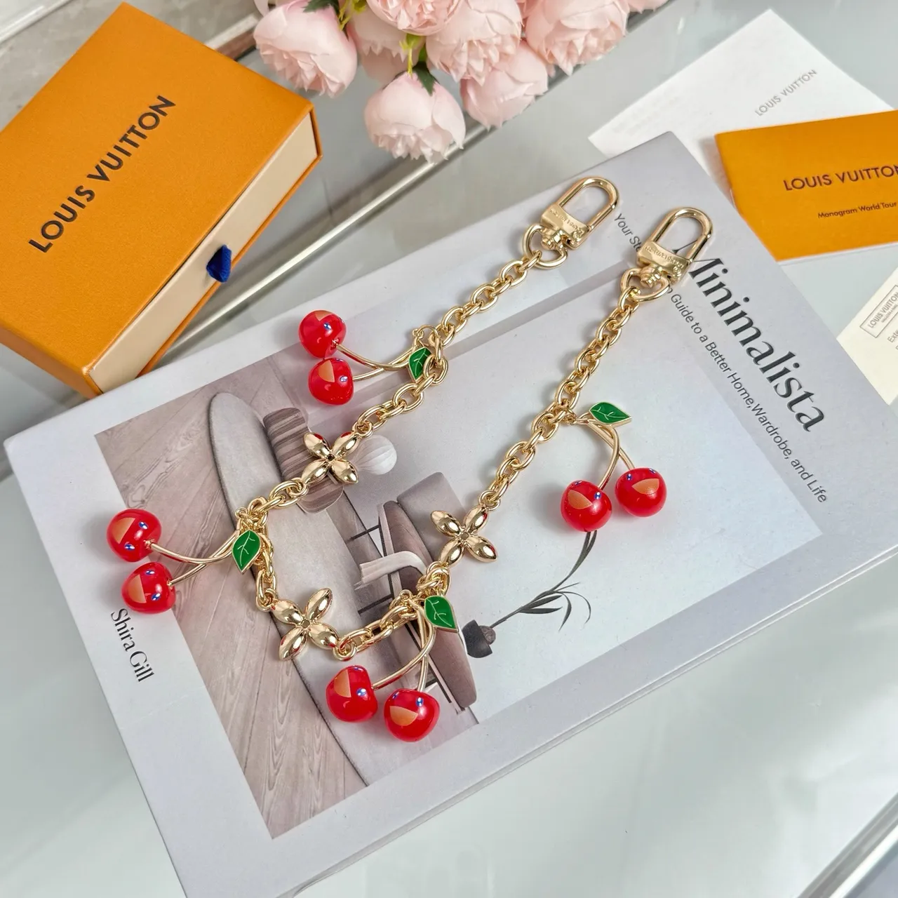 Louis Vuitton Cherry Charm Gold-Tone Chain Bracelet 5
