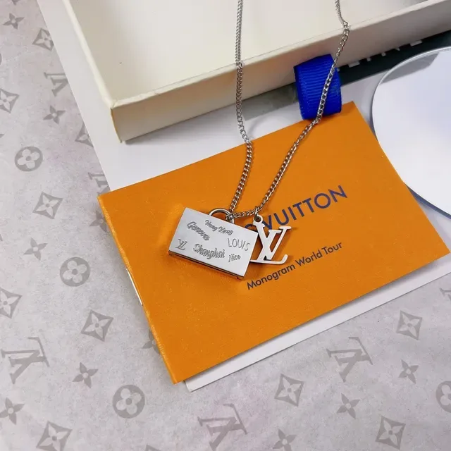 Louis Vuitton City Lock Engraved Pendant Necklace 9