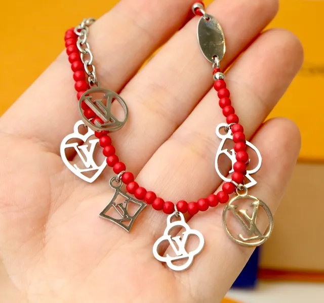 Louis Vuitton Coral Beaded Multi-Monogram Charm Bracelet 2