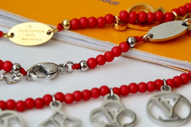 Louis Vuitton Coral Beaded Multi-Monogram Charm Bracelet 4