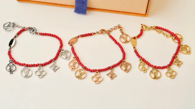 Louis Vuitton Coral Beaded Multi-Monogram Charm Bracelet 8