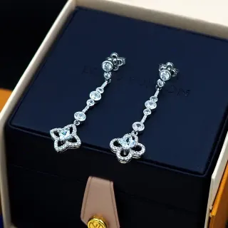 Louis Vuitton Crystal Floral Dangling Earrings