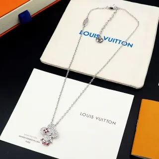 Louis Vuitton Crystal Floral Pendant Necklace