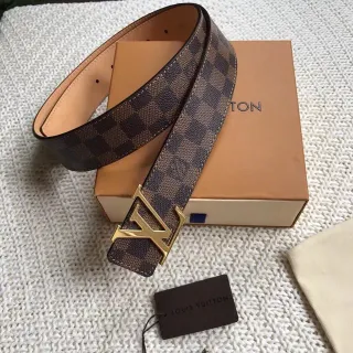 Louis Vuitton Damier Ebène Monogram Buckle Leather Belt