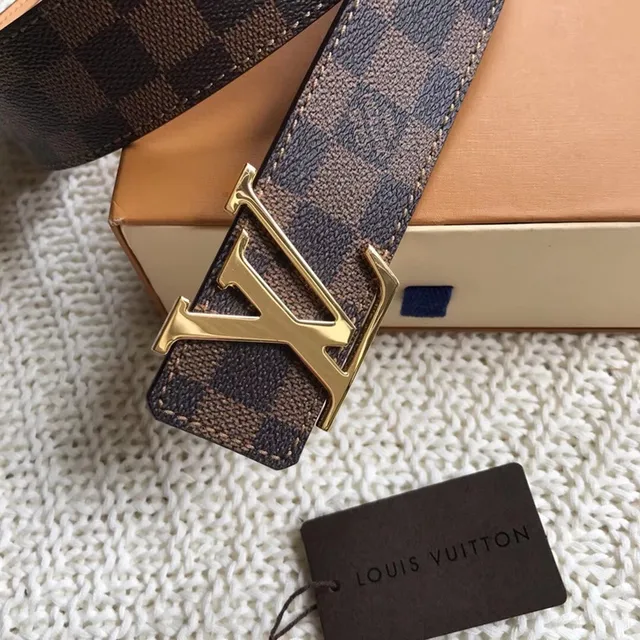 Louis Vuitton Damier Ebène Monogram Buckle Leather Belt 2