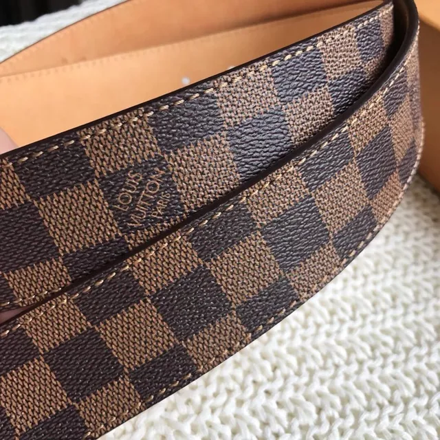 Louis Vuitton Damier Ebène Monogram Buckle Leather Belt 3