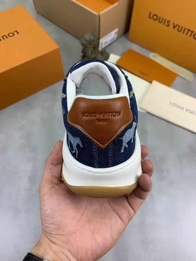 Louis Vuitton Denim Animal Print Gum Sole Lifestyle Sneaker 2