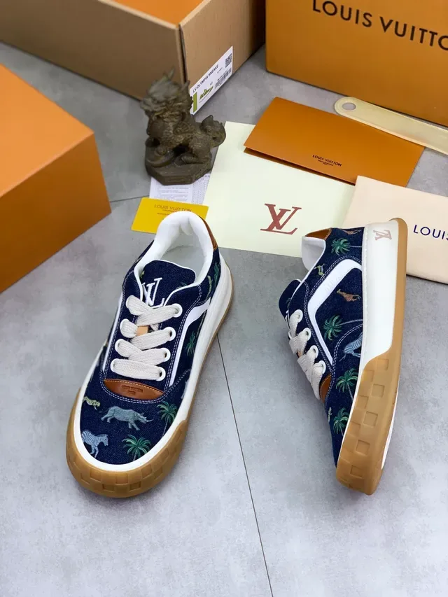 Louis Vuitton Denim Animal Print Gum Sole Lifestyle Sneaker 5