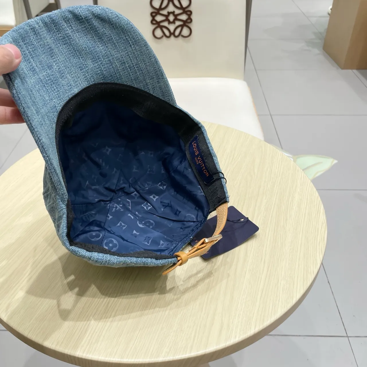 Louis Vuitton Denim-Textured Baseball Cap 2