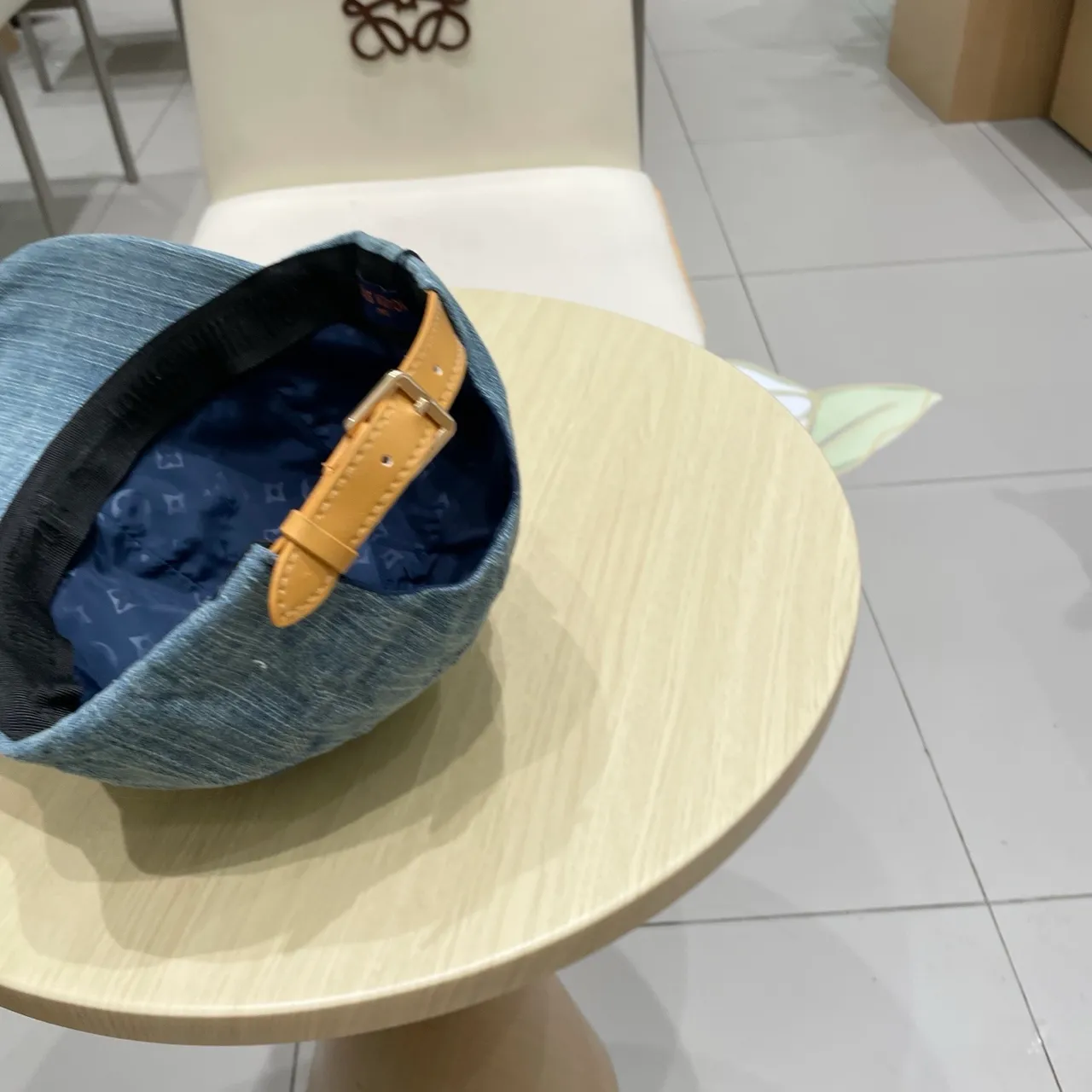 Louis Vuitton Denim-Textured Baseball Cap 3