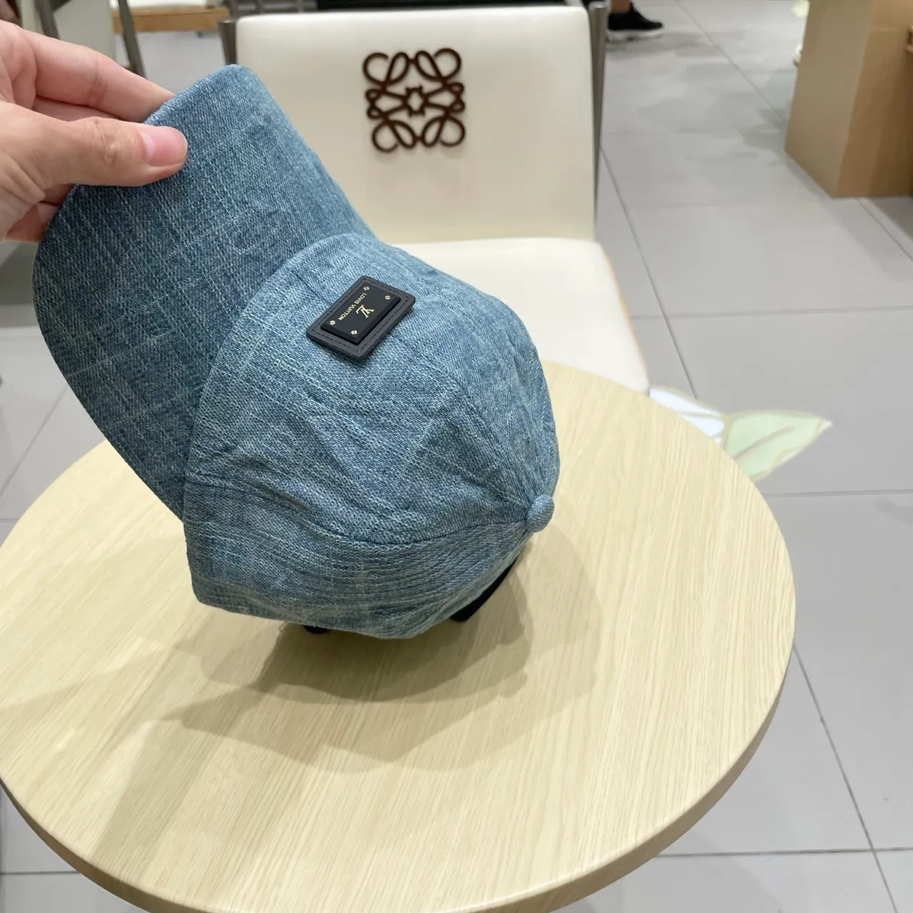 Louis Vuitton Denim-Textured Baseball Cap 4