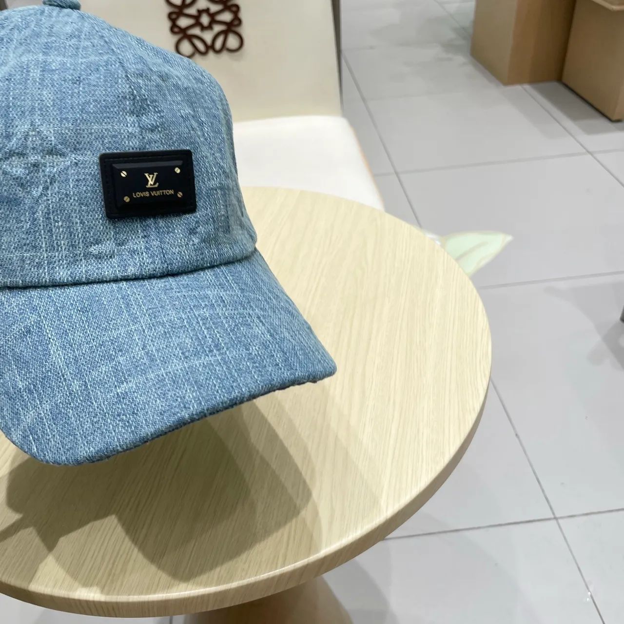 Louis Vuitton Denim-Textured Baseball Cap 7