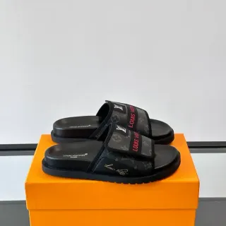 Louis Vuitton Double-Strap Monogram Slide Slippers