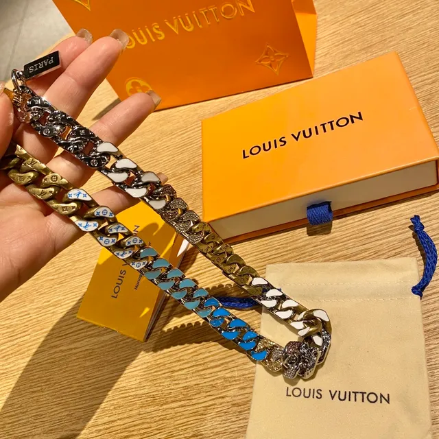 Louis Vuitton Enamel Curb-Link Chain Necklace 4