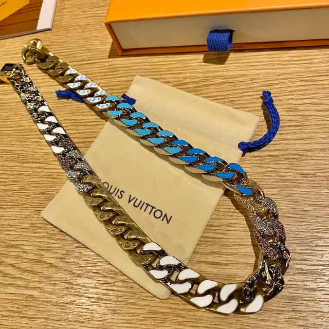 Louis Vuitton Enamel Curb-Link Chain Necklace 8
