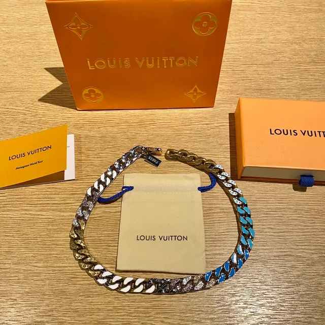 Louis Vuitton Enamel Curb-Link Chain Necklace 9